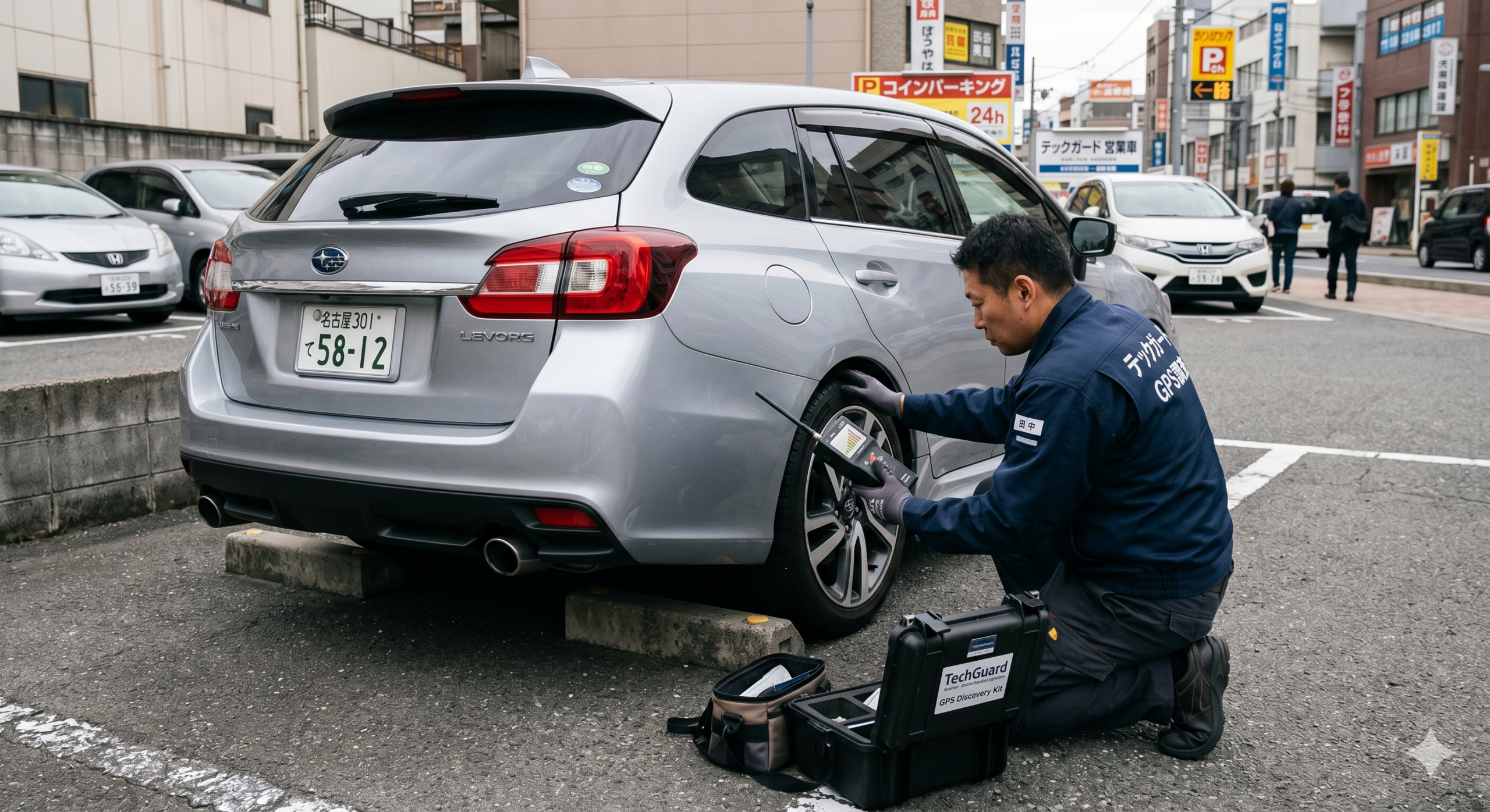 車両や持ち物を確認するGPS発見調査