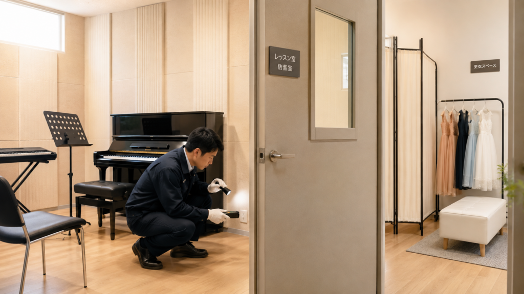 音楽教室の防音室における盗聴・盗撮対策